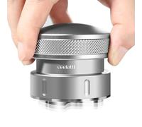 ceelatti Distribuidor de café de 54 mm, distribución de espresso por gravedad para Sage Barista, nivelador de café para portafiltro de 54 mm, base de 4 cuchillas de acero inoxidable, gris plateado