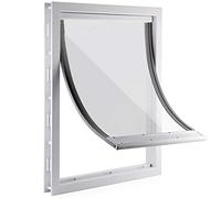 CEESC Puerta para Perros Grande con Solapa magnética Transparente Suave y Panel de Cierre a presión, Puerta de plástico de PVC de Primera Calidad para Mascotas para Perros Grandes (XL, Blanco)