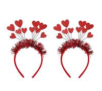 Ceeyoll 2 Piezas Diademas Plástico Mujer,Diadema De Corazón Rojo,Diademas Corazon Amor,Diadema Corazones San Valentín,Adecuado Para Accesorios de Vestir De Fiesta De Cumpleaños de Boda de San Valentín
