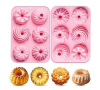 Ceeyoll 2 Piezas Mini Moldes de Silicona Repostería,Mole Silicona horno Mini Doughnut Cake Pan,Moldes Silicon Magdalenas para Hornear Magdaleas, pudín, magdaleas, Magdalenas.