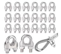 Ceeyoll, 20 piezas, Tensor Cuerda Tendedero, Tensores para Toldos, Duradero, Resistente a la Oxidación y la Corrosión, Presillas Cable Acero, Para Colgar Toldos, Tendederos, Cuerdas Fijas