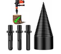 Ceeyoll 32mm Astilladora de Leña,Wood Splitter Drill Bits, Broca para dividir troncos de leña extraíble,Removable Wood Splitter Drill Bits with 3 Handle, Se puede utilizar para cortar madera.