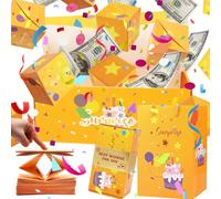Ceeyoll Caja de Regalo Sorpresa,10 Cajas de Regalo Sorprea Explosión Viene con 1 bolsa de regao sorpresa adecuada,Caj Sorpresa Emergente Usar Como Regalo de Cumpleaños. (Amarillo)