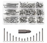 CEEYSEE 177 tornillos autorroscantes M4.8 de acero inoxidable con broca para fijación de chapa, tornillos autorroscantes, tornillos de perforación, conectores de muebles, conectores de madera, (ZWLS