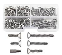 CEEYSEE 190 tornillos autorroscantes M4.2 de acero inoxidable con broca para fijación de chapa, tornillos autorroscantes, tornillos de perforación, conectores de muebles, conectores de madera, (ZWLS