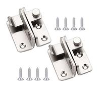 CEEYSEE 2 pares de cierre de puerta de acero inoxidable con acabado cepillado candado antirrobo con tornillos para ventana, dormitorio, baño, gabinete, jardín, jaula para mascotas (UMK)