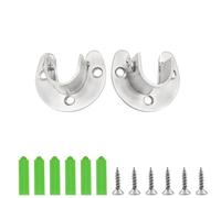 CEEYSEE 2 soportes de tubo redondo de 19 mm en forma de U, soporte para barra de armario de acero inoxidable 304, soporte con 6 tornillos, juego de brida para armario (FLZ-U/19 mm)