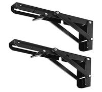 CEEYSEE 2 unidades de consolas plegables de 350 mm para cargas pesadas, ángulo plegable de 90 grados, ahorra espacio, estantería plegable para estudio, garaje, oficina, mesa, hogar, cocina (negro 350