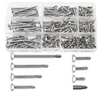 CEEYSEE 205 tornillos autorroscantes M4.2 de acero inoxidable con broca para fijación de chapa, tornillos autorroscantes, tornillos de perforación, conectores de muebles, conector de madera, (ZWLS