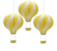 CEEYSEE 3 linternas de papel de colores para colgar, 30 cm, con góndola, plegables, linternas de papel para bodas, decoraciones para fiestas (amarillo/RQHUS)
