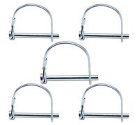 CEEYSEE 5 pasadores de bloqueo de eje de 6 mm para remolques, pasadores de bloqueo de enganche de enganche de acero al carbono chapado en zinc, bucle redondo, longitud de 55 mm para remolques