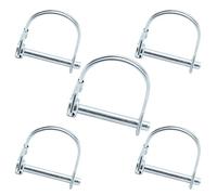 CEEYSEE 5 pasadores de bloqueo de eje de 6 mm, pasador de bloqueo de enganche de remolque de acero al carbono chapado en zinc, bucle redondo, longitud de 45 mm para remolques agrícolas, carros,