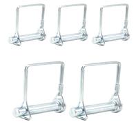 CEEYSEE 5 pasadores de seguridad de 10 mm x 60 mm. Pasador de tubo plegable con cierre de bloqueo, patillas cuadradas de galvanizado para remolques, tractores, volquetes, granjas, cortacéspedes (F.10