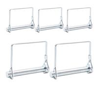 CEEYSEE 5 pasadores de seguridad de 10 mm x 70 mm. Pasador de tubo plegable con cierre de bloqueo, patillas cuadradas de galvanizado para remolques, tractores, volquetes, granjas, cortacéspedes (F.10