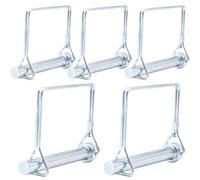 CEEYSEE 5 pasadores de seguridad de 10 mm x 80 mm. Pasador de tubo plegable con cierre de bloqueo, patillas cuadradas de galvanizado para remolques, tractores, volquetes, granjas, cortacéspedes (F.10