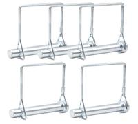 CEEYSEE 5 pasadores de seguridad de 12 mm x 80 mm. Pasador de tubo plegable con cierre de bloqueo, patillas cuadradas de galvanizado para remolques, tractores, volquetes, granjas, cortacéspedes (F.12