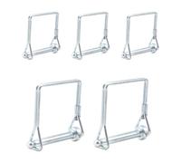 CEEYSEE 5 pasadores de seguridad de 6 mm x 50 mm, pasador de tubo plegable con cierre de bloqueo, patillas cuadradas de galvanizado para remolques, tractores, volquetes, granjas, cortacéspedes (F.6 mm