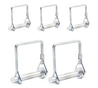 CEEYSEE 5 pasadores de seguridad de 8 mm x 50 mm, pasador de tubo plegable con cierre de bloqueo, patillas cuadradas de galvanizado para remolques, tractores, volquetes, granjas, cortacésped (F.8 mm x