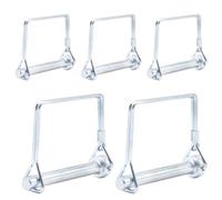 CEEYSEE 5 pasadores de seguridad de 8 mm x 60 mm, pasador de tubo plegable con cierre de bloqueo, patillas cuadradas de galvanizado para remolques, tractores, volquetes, granjas, cortacésped (F.8 mm x