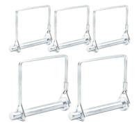 CEEYSEE 5 pasadores de seguridad de 8 mm x 70 mm, pasador de tubo plegable con cierre de bloqueo, patillas cuadradas de galvanizado para remolques, tractores, volquetes, granjas, cortacésped (F.8 mm x