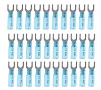 CEEYSEE 50 terminales de cable de horquilla de 1,5 a 2,5 mm², diámetro de orificio M5, aislantes, para terminales de cable de crimpado eléctrico, conector de derivación (azul/DRFL)