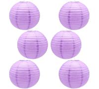 CEEYSEE 6 faroles de papel de 30,5 cm, color morado, chino, japonés, redondo, para decoración de Halloween, boda, cumpleaños, faroles de papel, decoraciones de fiesta (DLQZ/morado)
