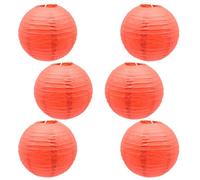 CEEYSEE 6 linternas de papel de 12 pulgadas, color rojo, chino japonés, redondo, para decoración de Halloween, boda, cumpleaños, linternas de papel, decoraciones de fiesta (rojo)