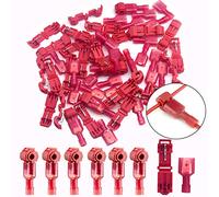 CEEYSEE 60 x T-Abzweigverbinder Kit,30 x T-Abzweigverbinder + 30 x Flachstecker für schnelle Verbindungskabel 0,5-1,5mm²(22-16 AWG) (Rot/DNXJH)
