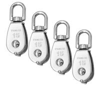 CEEYSEE Juego de 4 poleas M15, juego de polea individual, tambor de polea resistente, tambor de polea de acero inoxidable 304, para máquina de cable de alambre, evita que la cuerda de alambre se