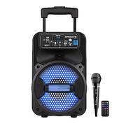 CEFA TOYS - Altavoz Portátil Bluetooth con Micrófono, Karaoke y Ruedas | Batería recargable litio 4-8 h, mando a distancia, luces disco, 100 W, USB MP3