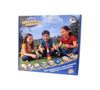 Cefa Toys Juegos Exterior Niños 5 en 1, Zancos Infantiles, Carrera de Huevos con cuchara,Gallinita ciega, Sogatira y Lanzamiento de Aros con Medallas, Banderines y Mochila.Fiestas, Cumpleaños +3 Años