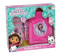 Cefa Toys - Diario de Actividades La Casa de Muñecas de Gabby, 80 Páginas | Portada de peluche, 3 hojas con 35 stickers, bolígrafo incluido
