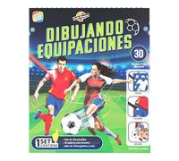 Cefa Toys Dibujando Equipaciones de Futbol Petit Picasso, 30 hojas,100 pegatinas,100plantillas,12 pinturas,1 rotulador punta fina. Apto para niños a partir de 8 años