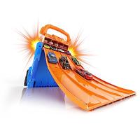 CEFA TOYS - Guardacoches Lanzador Hot Wheels 4 Pistas 20 Coches con Asa | Rampa con 4 salidas simultáneas, compatible con pistas Hot Wheels, medidas 21x13x34 cm