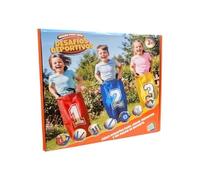Cefa Toys Juegos Exterior Niños 5 en 1 Carrera de Sacos, Carrera de Tres Patas, Relevos,Gallinita ciega y Cola de Zorro con Medallas, Banderines y Mochila.Fiestas ,Cumpleaños, +3 años