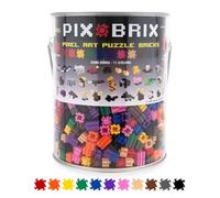 Cefa Toys-Pix Brix Pixel Art Bote metálico1500 piezas.Colores surtidos,gama oscura,construcciones Horizontal,Vertical,Diagonal.CREA mosaicos,Figuras 2D,3D.Compatible Otra Marcas,Niños a Partir 6 años.