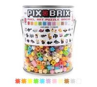 Cefa Toys-Pix Brix Pixel Art Bote metálico1500 piezas.Colores surtidos,gama suave,construcciones Horizontal,Vertical,Diagonal.CREA mosaicos,Figuras 2D,3D.Compatible Otra Marcas,Niños a Partir 6 años.