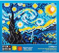 Cefa Toys-Pix Brix Pixel art Mosaico Noche Estrellada Van Gogh 2480 Piezas,construccines Horizontal,Vertical,Diagonal,CREA mosaicos,Figuras 2D,3D, Compatible con Otras Marcas,Niños a Partir de 6 años.
