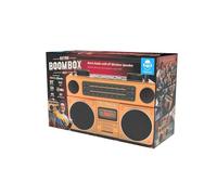 Cefa Toys Retro Boombox 9M16 Altavoz Portátil Bluetooth con Radio FM, USB, Tarjeta TF y Entrada AUX, Diseño Vintage Recargable con Asa de Transporte