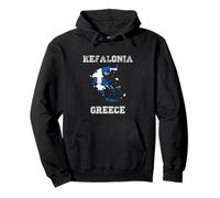 Cefalonia Grecia Vintage Grecia Bandera Mapa Diseño Sudadera con Capucha
