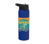 Cefalópodo Bájate de mi arrecife Kraken Pulpo Calamar Amante Stainless Steel Insulated Water Bottle