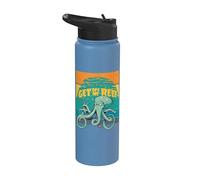 Cefalópodo Bájate de mi arrecife Kraken Pulpo Calamar Amante Stainless Steel Insulated Water Bottle