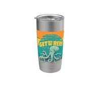 Cefalópodo Bájate de mi arrecife Kraken Pulpo Calamar Amante Vaso térmico de acero inoxidable de doble pared