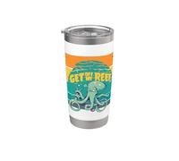 Cefalópodo Bájate de mi arrecife Kraken Pulpo Calamar Amante Vaso térmico de acero inoxidable de doble pared