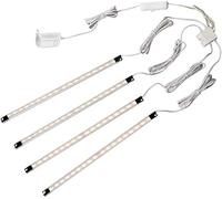 CeFrank 4 Tiras Luz LED Bajo Mueble Cocina - Iluminación Armario Vitrina, 3000K Blanco Cálido, 510 LM, Fácil Instalación con Cinta Adhesiva y Tornillos, Ahorro Energía 90%