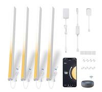 Cefrank - Kit de 4 Barras LED Inteligentes para Bajo Armario, Forma en V de 30 cm - Luz Regulable de 2700K a 6000K con Control por App, Compatible con Alexa y Google Assistant