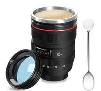 Cefrank Taza para Lente de cámara,350 ml (Negro)