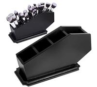 CEFRECO Soporte para brochas de estilo ataúd, organizador de maquillaje de madera gótica para tocador, decoración espeluznante de Halloween para baño, sala de estar o dormitorio, regalos de bruja para