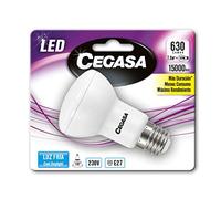 CEGASA LAMPARA LED R63 8W 620 LM E27 BL1 5000K, Negro, Estandar