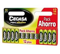 CEGASA Superalkaline - Pack 12 Pilas LR6, Color Verde